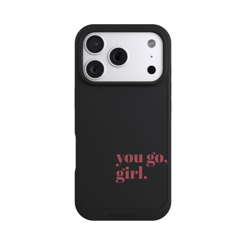 iPhone 18 Pro NIVOpure You Go Girl Rosa Transparent