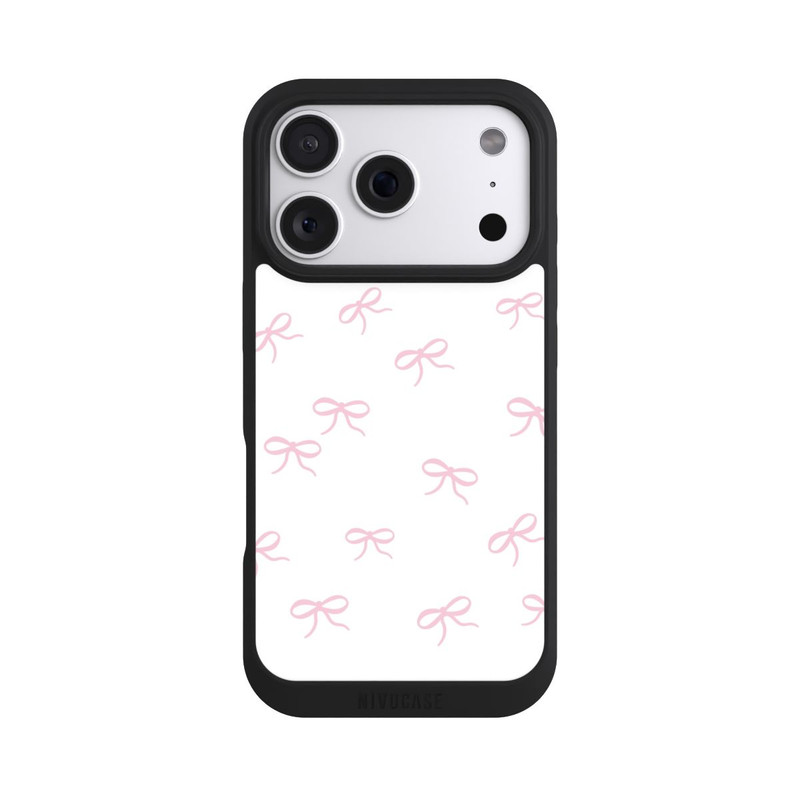 iPhone 18 Pro NIVOpure Bows Pink White Pattern Ribbons