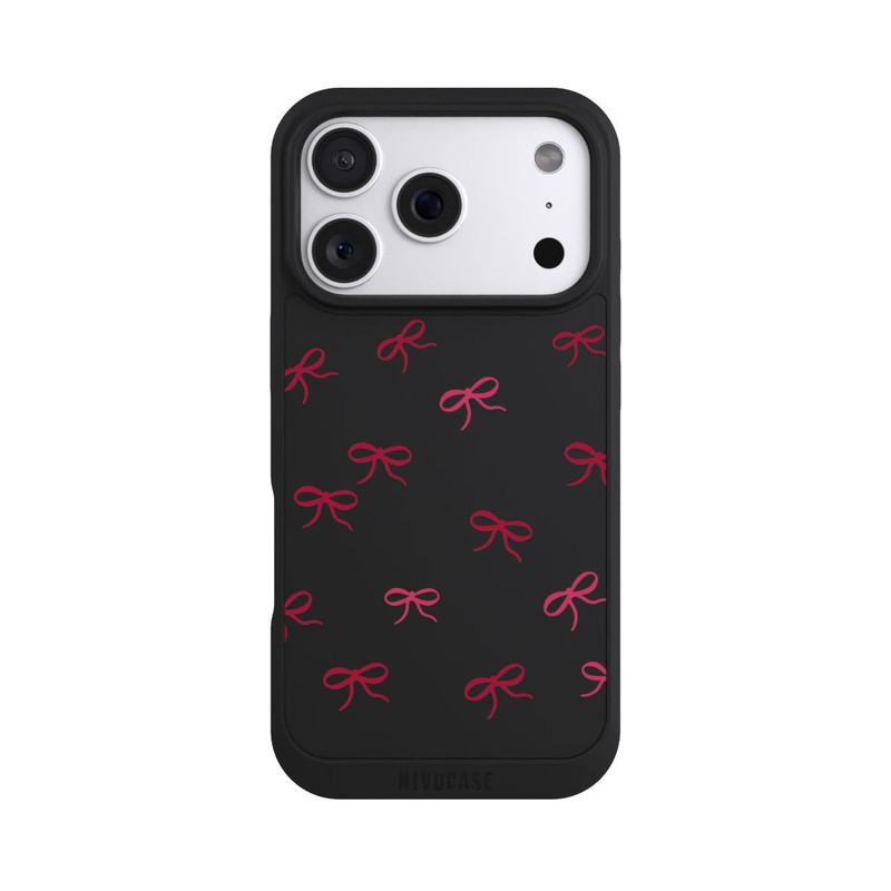 iPhone 18 Pro NIVOpure Bows Red Pattern Transparent