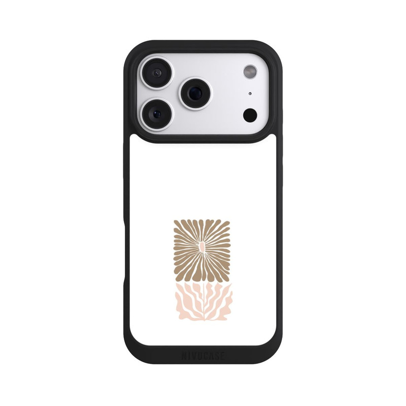 iPhone 18 Pro NIVOpure Fleur Boho Caramel sur Blanc