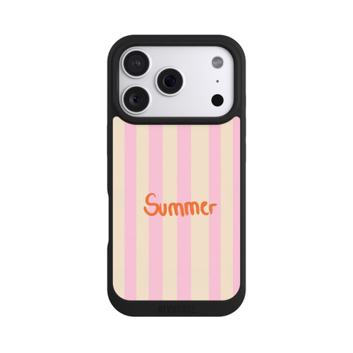Apple iPhone 18 Pro NIVOpure Summer- Rosa und Orange Streifen Hintergrund