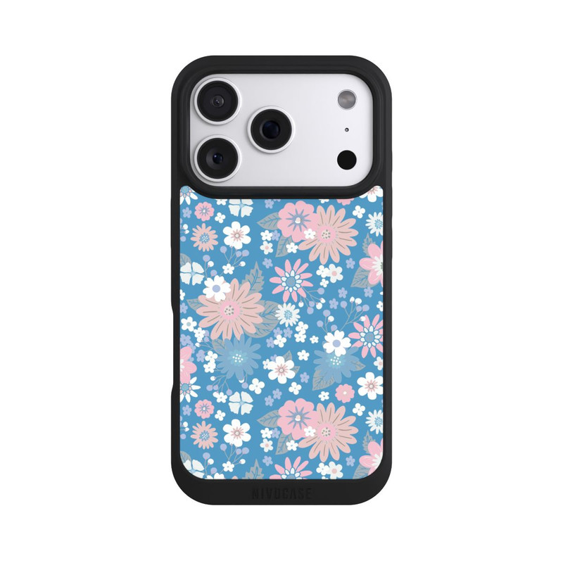 iPhone 18 Pro NIVOpure Wildblumen Muster Blau