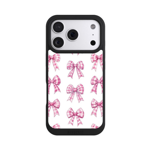 Apple iPhone 18 Pro NIVOpure Pinke Gingham Herzen und Schleifen mit KI