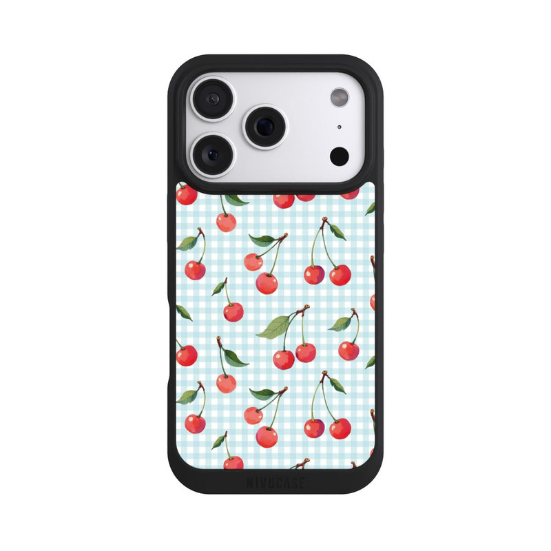 iPhone 18 Pro NIVOpure Cherries and Blue Gingham