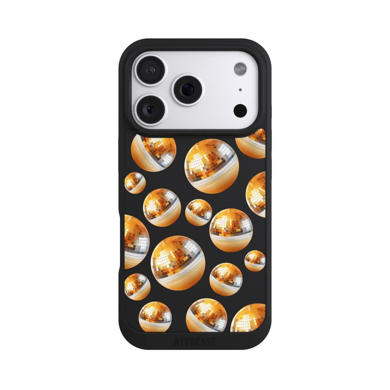 iPhone 18 Pro NIVOpure Disco Ball Party Gold Orange Transparent with AI