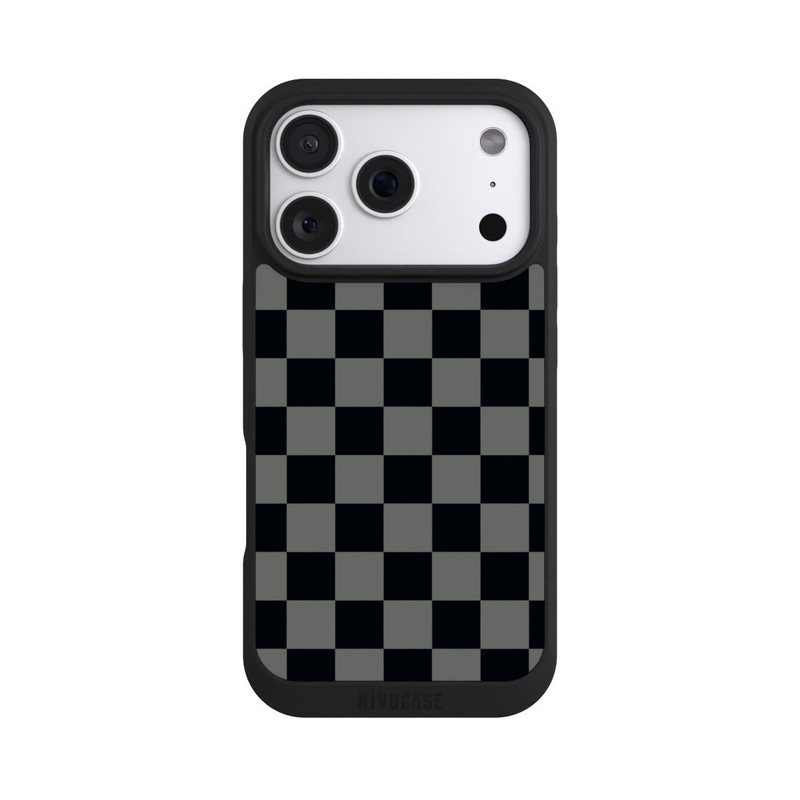 iPhone 18 Pro NIVOpure Checked Pattern Black Grey