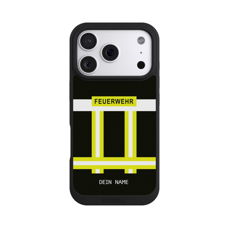 iPhone 18 Pro NIVOpure Feuerwehr Uniform Schwarz Personalisierbar