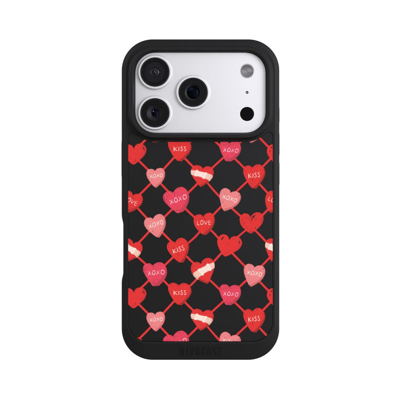 iPhone 18 Pro NIVOpure Heart Pattern XOXO Red