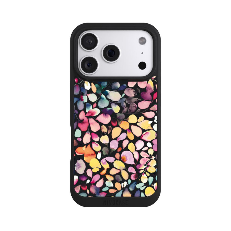 iPhone 18 Pro NIVOpure Eukalyptus Aquarellblätter Schwarz