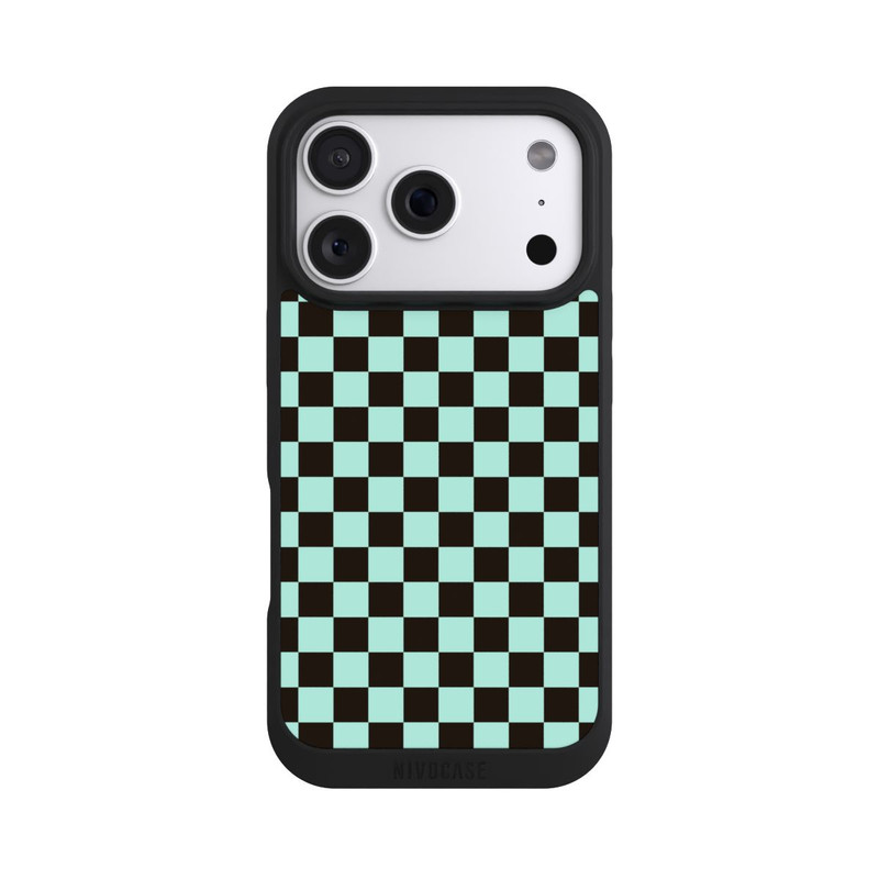 iPhone 18 Pro NIVOpure Checked Pattern Blue Brown