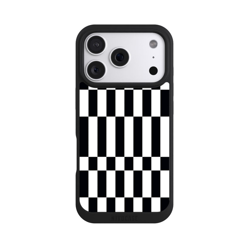 iPhone 18 Pro NIVOpure Checked Abstract Bold Black and White Color Block