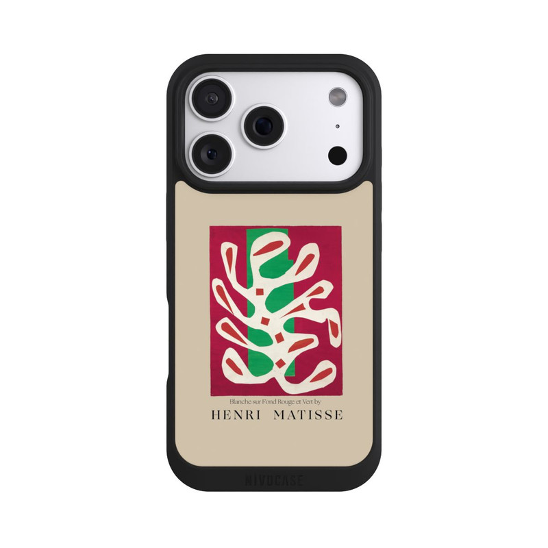 iPhone 18 Pro NIVOpure Blanche sur Fond Rouge et Vert by Henri Matisse