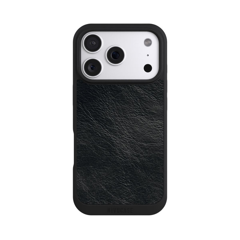 iPhone 18 Pro NIVOpure Schwarzer Lederlook Hintergrund