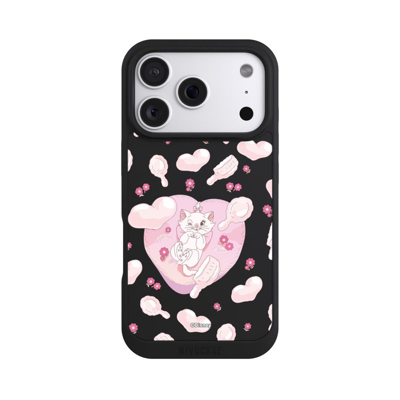 iPhone 18 Pro NIVOpure Aristochats Marie Cœurs Rose Transparent