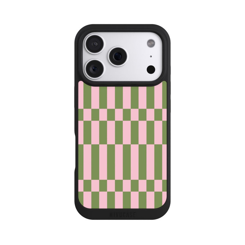 iPhone 18 Pro NIVOpure Thème à Carreaux Sauge et Rose