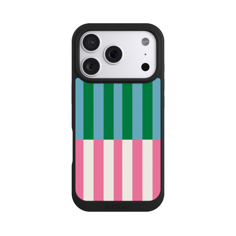 iPhone 18 Pro NIVOpure Motif Rayé Vert Rose