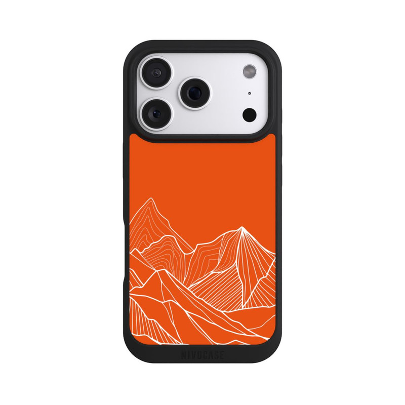 iPhone 18 Pro NIVOpure Dessin de contour de montagne orange