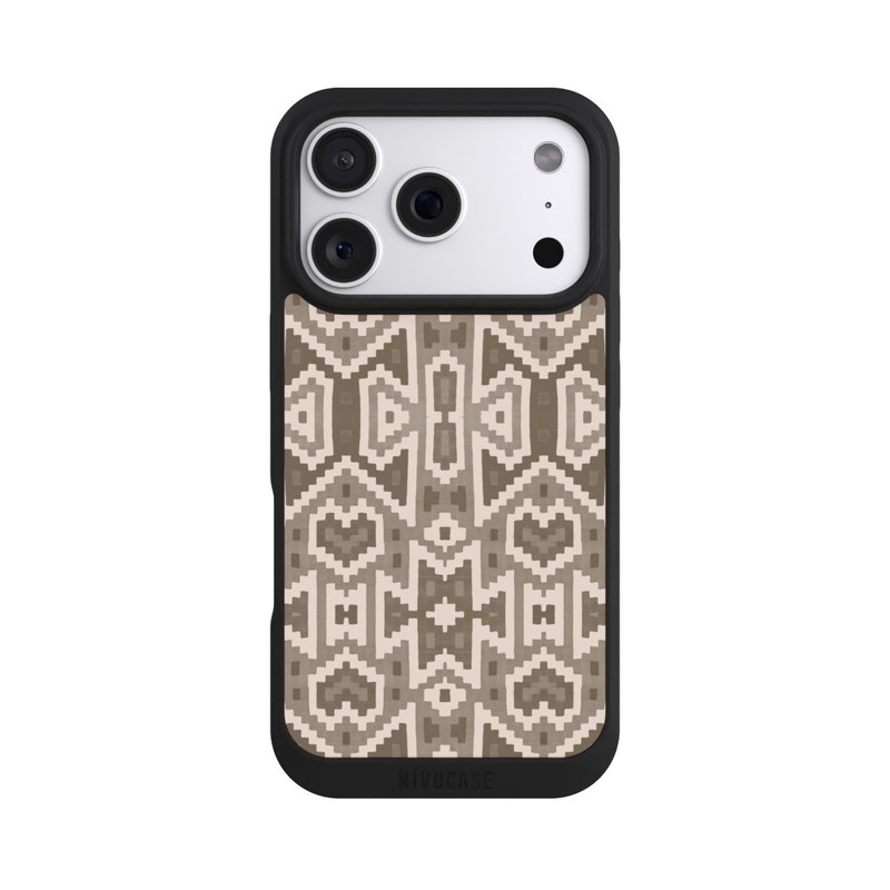 iPhone 18 Pro NIVOpure Ikat Boho Pattern Inka Brown