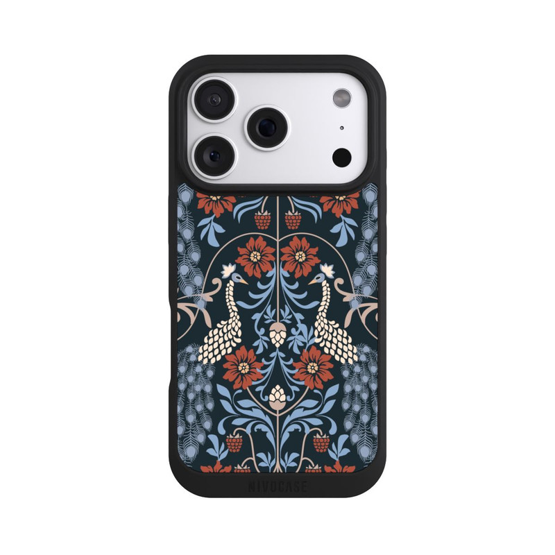 iPhone 18 Pro NIVOpure Vintage Peacock Garden Arts and Crafts Floral Dark