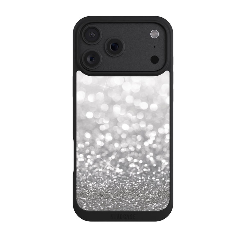 iPhone 18 Pro Max NIVOpure Pluie de Paillettes Argentées Look