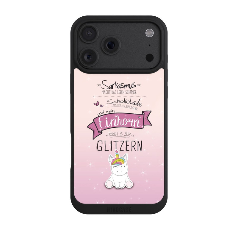 iPhone 18 Pro Max NIVOpure Einhorn Glitzer Spruch