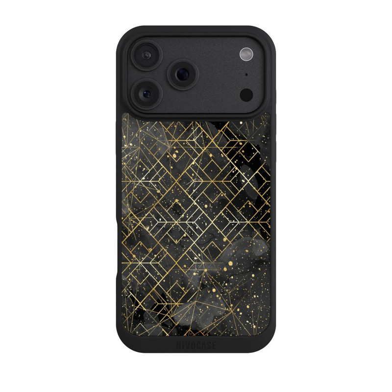 iPhone 18 Pro Max NIVOpure Marbre Noir Motif de Maille