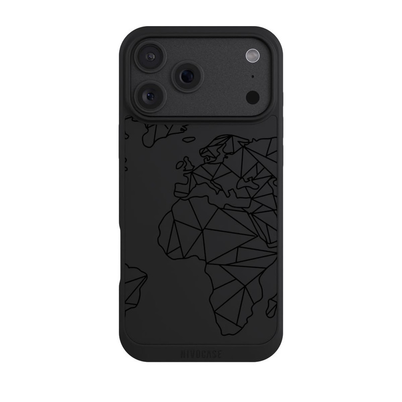 iPhone 18 Pro Max NIVOpure Carte Polygone Noir sans Fond