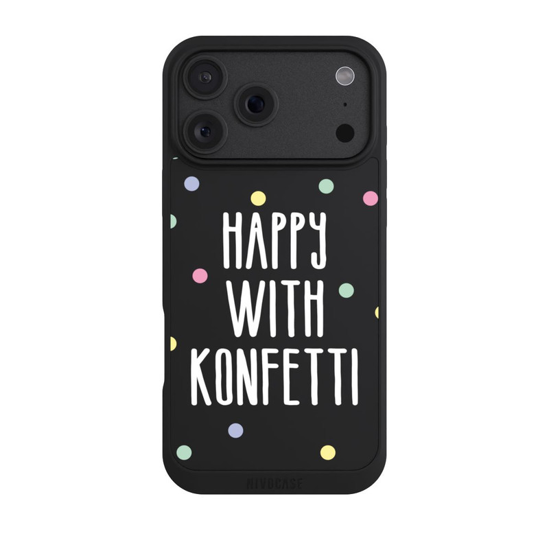 iPhone 18 Pro Max NIVOpure Happy with Konfetti White ohne Hintergrund
