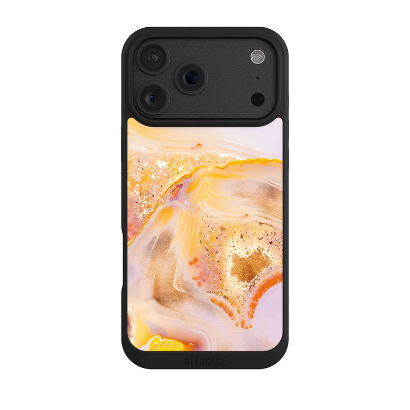 iPhone 18 Pro Max NIVOpure Orangefarbener Glitzer Marmorlook