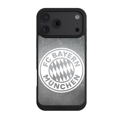 Apple iPhone 18 Pro Max NIVOpure Klassisches FCB Logo Klein - Weiß auf Metalllook