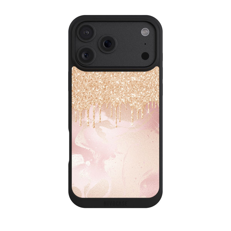 iPhone 18 Pro Max NIVOpure Gouttelettes Scintillantes Look Rose Gold