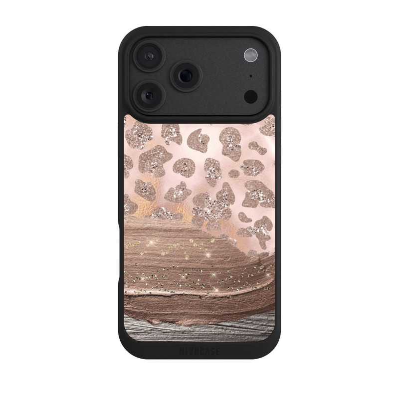 iPhone 18 Pro Max NIVOpure Léopard argenté pailleté