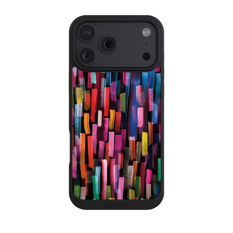 iPhone 18 Pro Max NIVOpure Coups De Pinceaux Colorés Noir