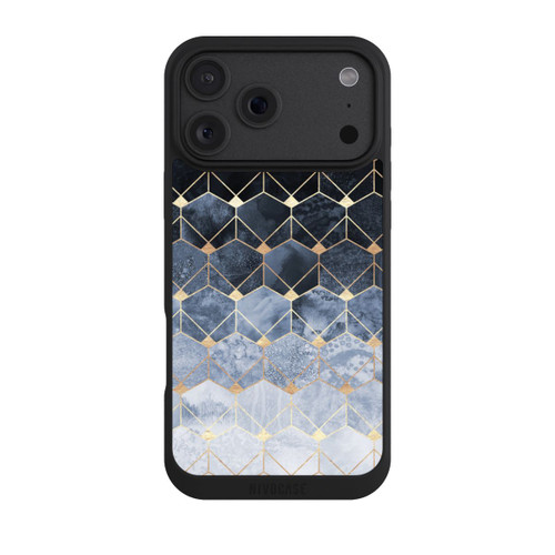Apple iPhone 18 Pro Max NIVOpure Blaue Sechsecke und Diamanten Golddruck