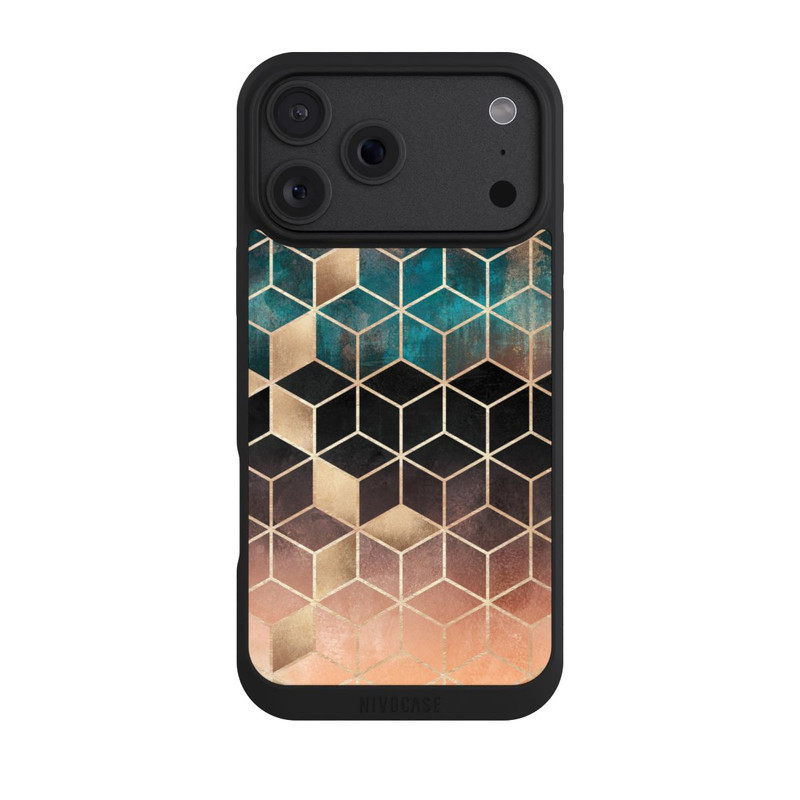 iPhone 18 Pro Max NIVOpure Cubes de rêve imprimé doré