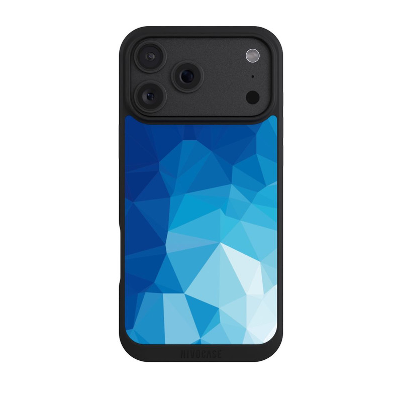iPhone 18 Pro Max NIVOpure Mosaïque Polygonale Bleue