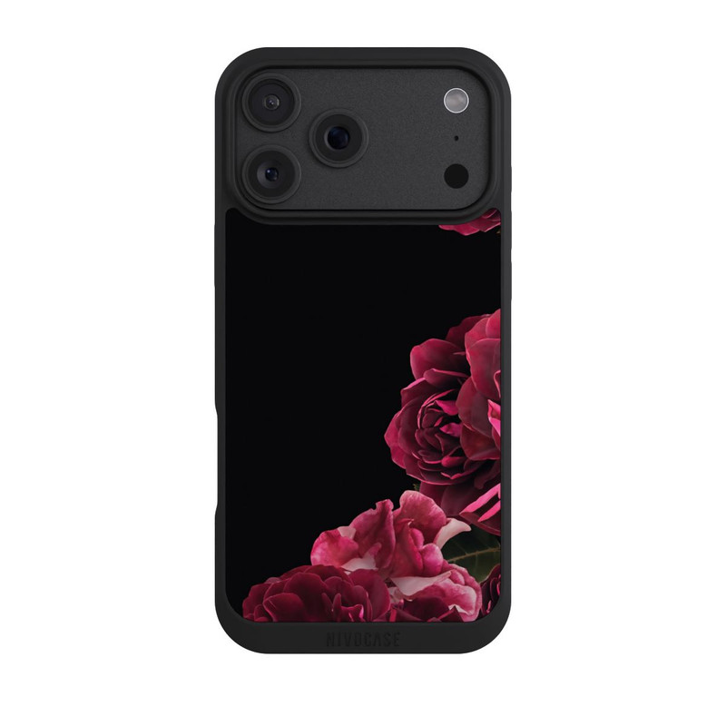 iPhone 18 Pro Max NIVOpure Roses Vintage sur Fond Noir