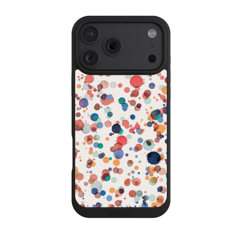 iPhone 18 Pro Max NIVOpure Gouttes Aquarelle Texture Bleu Jaune