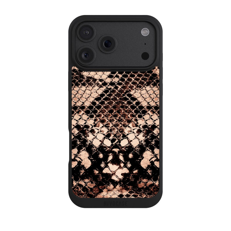 iPhone 18 Pro Max NIVOpure Imprimé serpent d'or rose
