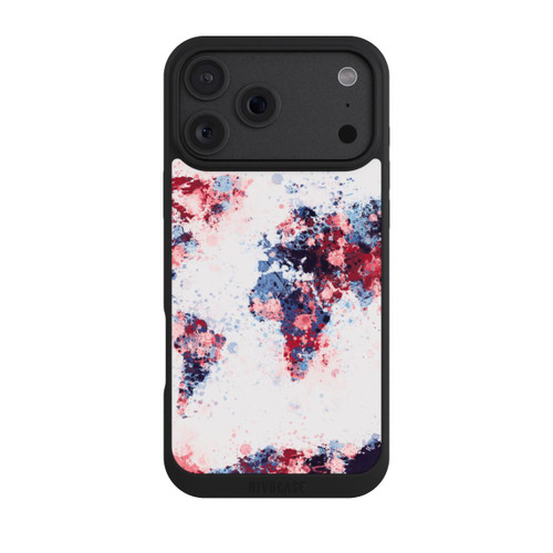 Apple iPhone 18 Pro Max NIVOpure Carte du monde : éclaboussures de peinture bleu rouge