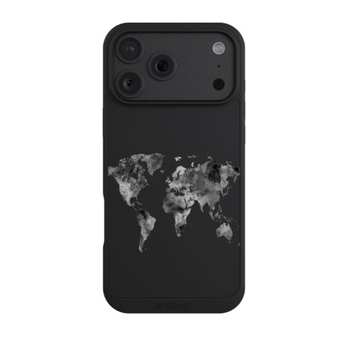 Apple iPhone 18 Pro Max NIVOpure Carte du monde noire transparente
