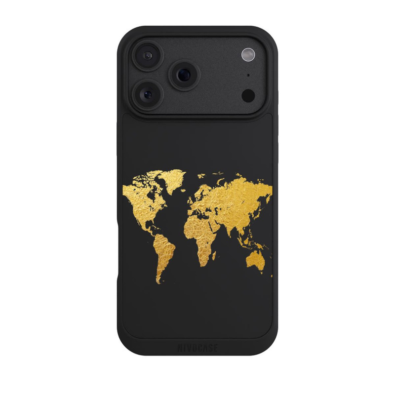 iPhone 18 Pro Max NIVOpure Carte du monde or transparent