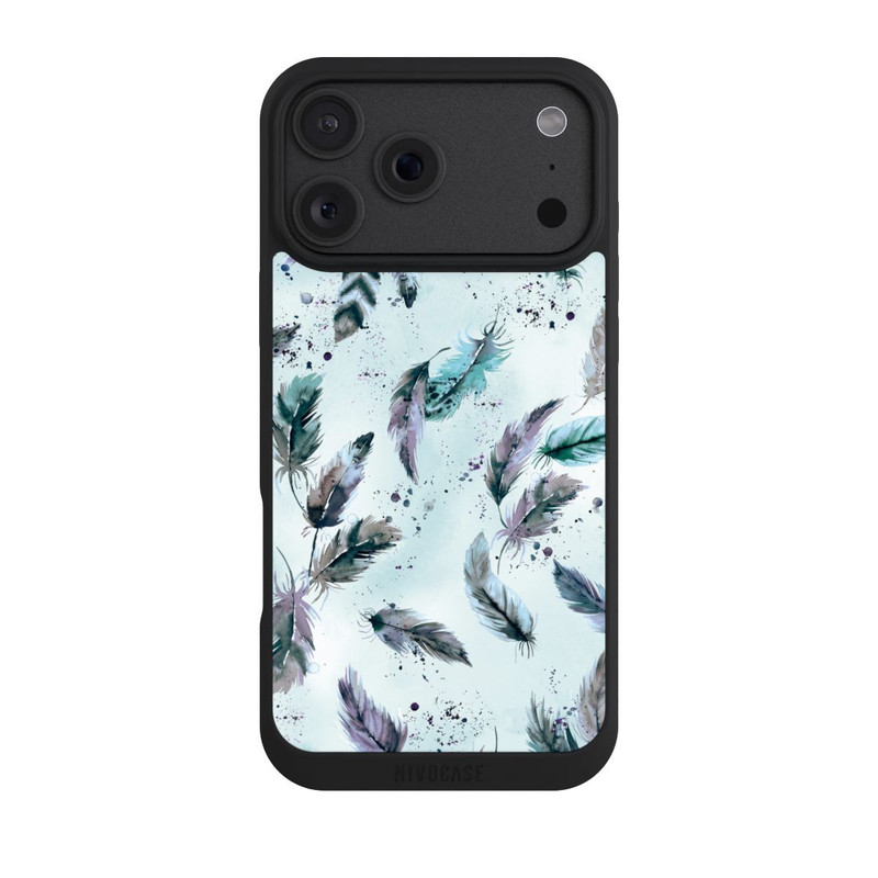 iPhone 18 Pro Max NIVOpure Magische Federn Sanftes Blau