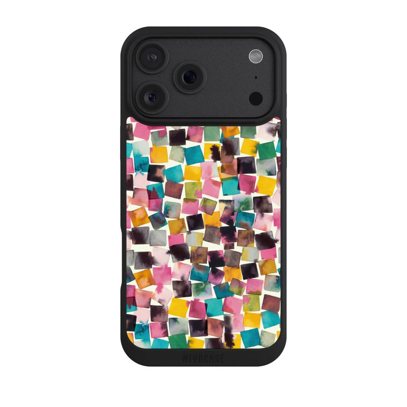 iPhone 18 Pro Max NIVOpure Plaids Géométriques Aquarelle Rose