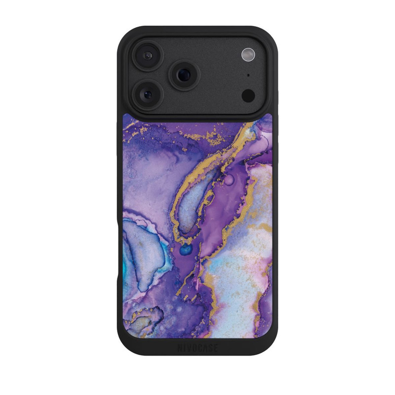 iPhone 18 Pro Max NIVOpure Encre tourbillonnante violette et bleue