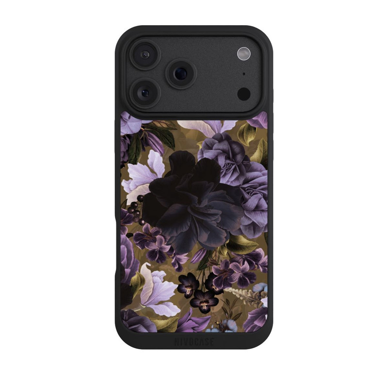 iPhone 18 Pro Max NIVOpure Fleurs vintage violettes et dorées