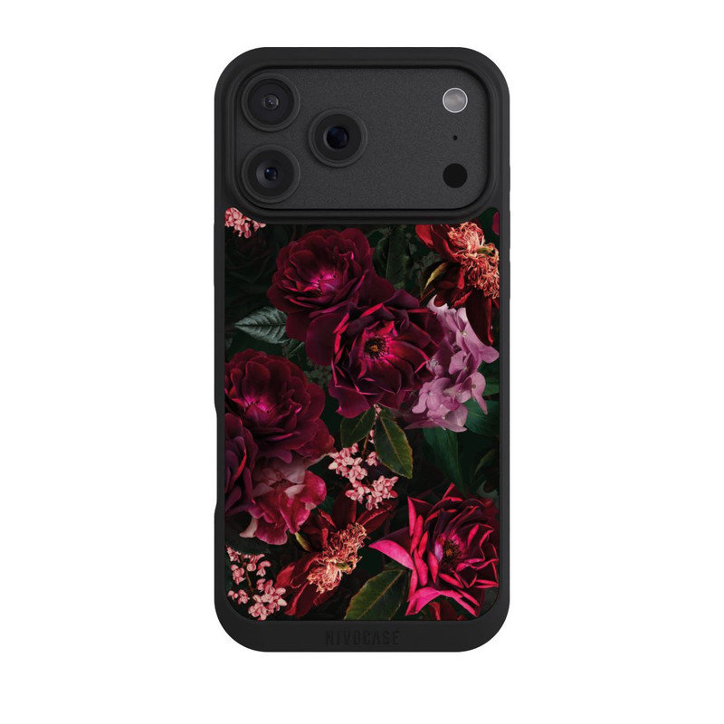 iPhone 18 Pro Max NIVOpure Dark Romantiv Red and Pink Peonies Flowers