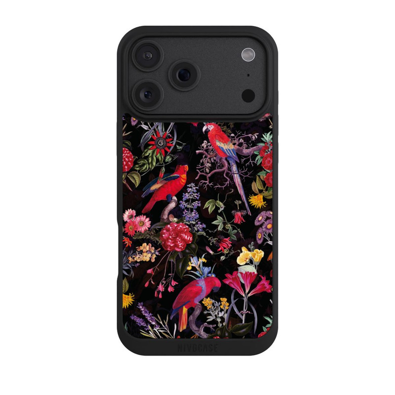 iPhone 18 Pro Max NIVOpure Fleurs sombres et perroquets