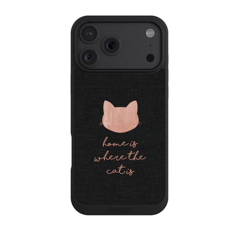 iPhone 18 Pro Max NIVOpure Home Is Where The Cat Is - Rose sur noir 