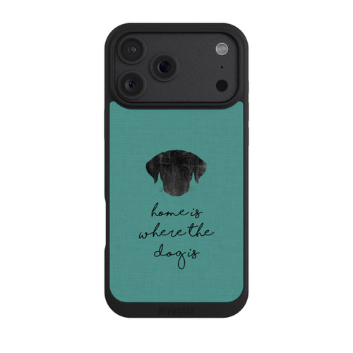 Apple iPhone 18 Pro Max NIVOpure Home Is Where The Dog Is - Noir sur turquoise